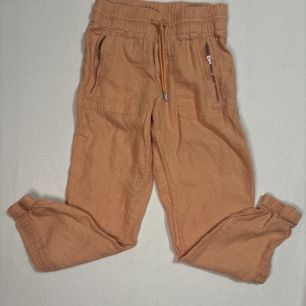 Athleta Pants Womens Peach Orange 2 Linen Cabo Tropical Beachy Summer Casual